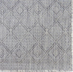 Unique Loom Outdoor Trellis Collection Area Rug - Tribal Trellis (7' 10" Square, Gray/ Black)
