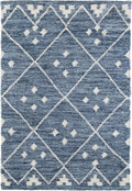 Dash & Albert Kota Indigo Handwoven Wool Rug, 9.5 X 13.5 Feet, Blue Geometric Pattern