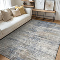 GENIMO Washable Area Rugs for Living Room, 8x10 Modern Non Slip Rugs, Low Pile Lightweight Soft Print Rug for Bedroom, Dining Room, Home Office, Denim Blue Gray