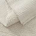 Handwoven Wool Cotton Blend Area Rug 6x9', Textured Popcorn Braided Ivory Rug, Soft Thick Farmhouse Contemporary Living Room Carpet, Neutral Modern Decorative Floor Rug
