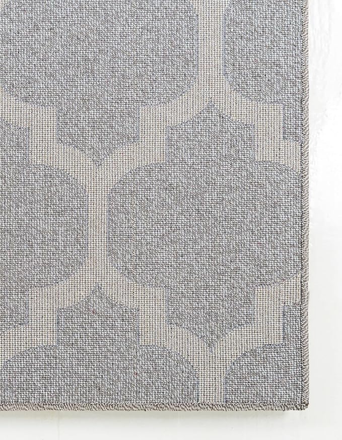 Rugs.com Lattice Collection Rug – 5' x 8' Light Gray Medium Rug Perfect for Bedrooms, Dining Rooms, Living Rooms