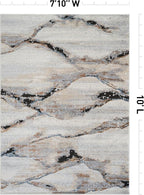Rugshop Contemporary Gray Striated Area Rug Durable, Kid & Pet Friendly 7' 10" x 10' Ideal for Covering Large Floor Areas in Living Rooms, Master Bedrooms, or Lofts