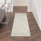 Nourison Home Textured Home Ivory 2'3" x 7'6" Area Rug - Easy Clean, Non Shedding, Bed Room, Living Room, Dining Room, Kitchen (8' Runner)