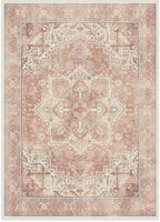 RUGGABLE Washable Area Rug – Kamran Rose Pink 5x7, Stain-Resistant, Non-Slip – Medium Machine Washable Rugs for Living Room, Bedroom, Hallway, Entryway & Office–with Standard Pad