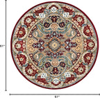 Unique Loom Narenj Collection Area Rug - Glasgow (5' 3" Round Burgundy/Blue)