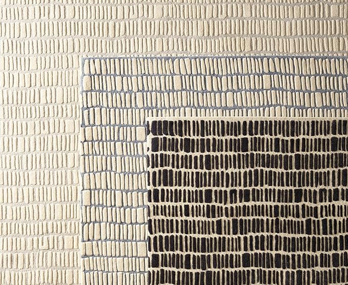 Dash and Albert Roark Wool Area Rug - 8.5 X 11.5 Charcoal Geometric Hand Tufted Accent Rug - Durable, High Traffic Areas Hallway, Living Room, Stairs - Premium Luxury Hotel Quality Soft Breathable