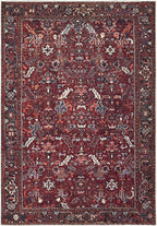Bloom Rugs Washable Non-Slip 10x14 Rug - Burgundy Traditional Bordered Area Rug for Living Room, Bedroom, Dining Room, and Kitchen - Exact Size: 10' x 14'