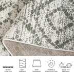 SAFAVIEH Adirondack Collection Area Rug - 6' x 9', Ivory & Dark Green, Geometric Design, Non-Shedding & Easy Care, Ideal for High Traffic Areas in Living Room, Bedroom, Dining (ADR131W-6)