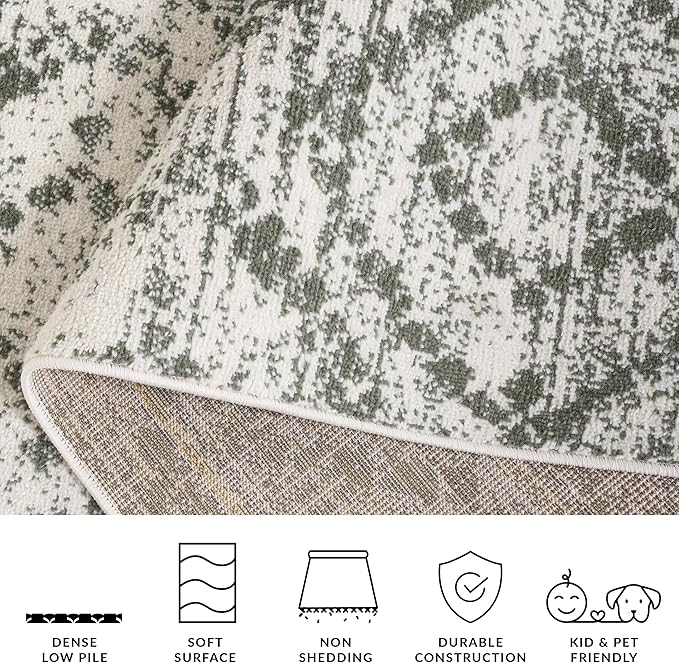 SAFAVIEH Adirondack Collection Area Rug - 3' x 5', Ivory & Dark Green, Geometric Design, Non-Shedding & Easy Care, Ideal for High Traffic Areas in Living Room, Bedroom, Dining (ADR131W-3)