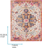 Livabliss Area Rugs - 8x10 Odelia Vintage Boho Beige Mustard Gray Area Rug for Living Room Bedroom - Floral Medallion Stain Resistant Carpet for Kitchen, Nursery, Office (7'10" x 10'3")