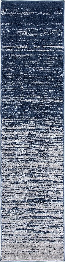 SAFAVIEH Adirondack Collection Runner Rug - 2'6" x 8', Navy & Grey, Modern Ombre Design, Non Shedding & Easy to Clean, Ideal for Hallway, Foyer, Kitchen, Entryway, Bedroom (ADR113E)