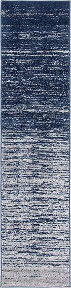 SAFAVIEH Adirondack Collection Runner Rug - 2'6" x 12', Navy & Grey, Modern Ombre Design, Non Shedding & Easy to Clean, Ideal for Hallway, Foyer, Kitchen, Entryway, Bedroom (ADR113E)