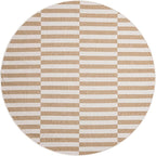 Unique Loom Outdoor Striped Collection Area Rug - Striped (7' 10" Round Taupe/Ivory)
