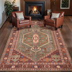 Ciicool 3x5 Area Rug,Washable Boho Rugs for Bedroom Non-Slip Indoor Rugs Large Low-Pile Mat Floor Carpet Vintage Rug for Kitchen Living Room Office Dinning Foyer Decor