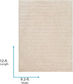 Livabliss x Our PNW Home Cascade Minimalist Striped Area Rug, 9'2" x 12', Light Brown