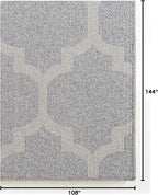 Rugs.com Lattice Collection Rug – 9' x 12' Light Gray Medium Rug Perfect for Living Rooms, Large Dining Rooms, Open Floorplans
