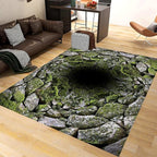 3D Hole Area Carpets, 3x4ft, Optical Illusion Design Pattern Floor Rugs, Realistic Abyss Perspective Effect Non-Shedding Playing Mat, Cozy Thin Breathable Durable Rug for Living Room