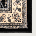 Rugs.com Yasmin Collection Rug – 16 Ft Runner Black Medium Rug Perfect for Hallways, Entryways
