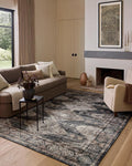 Loloi Amber Lewis Josie Collection JOS-04 Ink/Earth 7'-6" x 9'-6", .13" Pile Height, Low Profile, Machine Washable, Area Rug