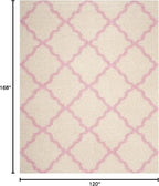 SAFAVIEH Dallas Shag Collection Area Rug - 10' x 14', Ivory & Light Pink, Trellis Design, Non-Shedding & Easy Care, 1.5-inch Thick Ideal for High Traffic Areas in Living Room, Bedroom (SGD257P)