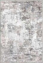 Modern Abstract 4x6 Living Room Washable Rug Non-Slip Soft Bedroom Area Rug Beige Grey Neutral Thin Print Faux Wool Floor Carpet Throw Rugs for Nursery Playroom Dining Room Indoor Office