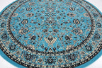 Unique Loom Sialk Hill Collection Area Rug - Washington (8' Round Turquoise/Black)