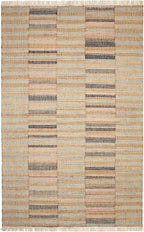 Dash & Albert Ravel Stripe Blue Handwoven Wool Rug, 7.5 X 9.5 Feet, Blue Geometric Pattern