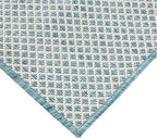 Nourison Home Courtyard Ivory Aqua 3' x 5' Area Rug - Easy Clean, Non Shedding, Bed Room, Living Room, Dining Room, Kitchen (3' x 5')