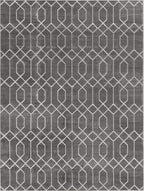 Unique Loom Glam Collection Area Rug - Trellis (10' x 13' Rectangle, Gray Silver/ Silver)