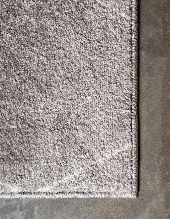 Unique Loom Trellis Frieze Collection Area Rug - Geometric (7' Square, Light Gray/ Ivory)