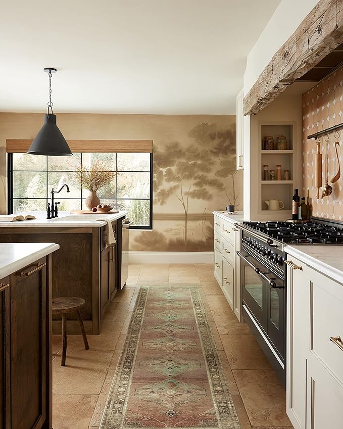 Loloi Magnolia Home by Joanna Gaines Sinclair Collection SIN-06 Clay/Tobacco 7'-6" x 9'-6", .25" Pile Height, Machine Washable, Area Rug