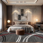 Rugshop Modern Wavy Circles Design Non-Shedding Area Rug, Carpet for Living Room, Dining Room, or Bedroom, Red, 7'10" x 10'2"