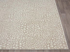 Abani Beige Cheetah Print Area Rug Rugs, Arto Collection - Contemporary Durable Accent Rug (2'2" x 8')