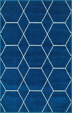 Unique Loom Trellis Frieze Collection Area Rug - Geometric (2' x 3' 1", Navy Blue/ Ivory)