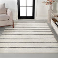 JONATHAN Y Williamsburg Minimalist Stripe Cream/Black Indoor Area Rug, 4x6, Contemporary, Modern, Easy-Cleaning for Living Room, Bedroom, Kitchen, Pet Friendly, Non-Shedding (MOH201D-4)