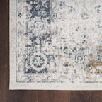 Nourison Home Astra Machine Washable Ivory Blue 5'3" x 7' Area Rug - Easy Clean, Non Shedding, Bed Room, Living Room, Dining Room, Kitchen (5' x 7')