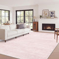 Art&Tuft Washable Rugs 6x9, Low Pile Area Rugs for Living Room - Non Slip and Stain Resistant Soft Thin 6x9 Rug for Bedroom, Dining Room, Kitchen, Office, Lightpink