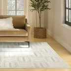 Nourison Home Nordic Ivory Blue 8' x 10' Area Rug - Easy Clean, Non Shedding, Bed Room, Living Room, Dining Room, Kitchen (8' x 10')