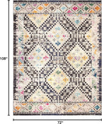 SAFAVIEH Madison Collection Area Rug - 6' x 9', Black & Yellow, Boho Diamond Distressed Design, Non-Shedding & Easy Care, Ideal for High Traffic Areas in Living Room, Bedroom (MAD418Z)