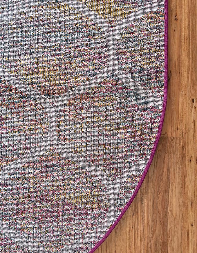 Rugs.com Lattice Frieze Collection Rug – 4' x 6' Oval Multi Medium Rug Perfect for Living Rooms, Large Dining Rooms, Open Floorplans