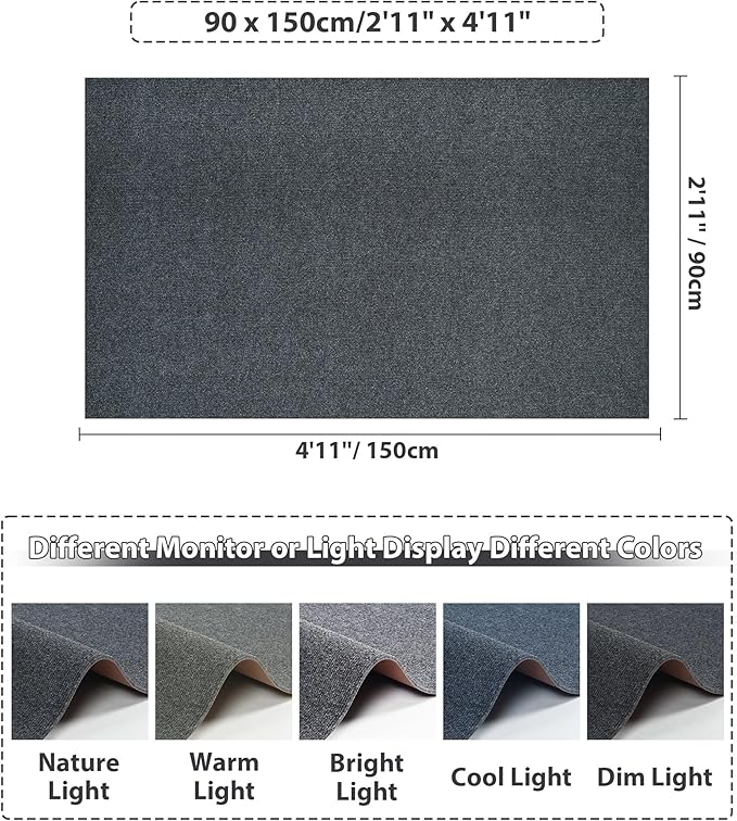 jxgzyy Commercial Outdoor Mat 2'11" x 4'11", Non Slip Front Door Mat Outside Entrance, Heavy Duty Waterproof Floor Mat for Porch, Home, Patio, Garage, Entryway, Grey