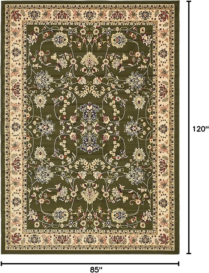 Unique Loom Sialk Hill Collection Area Rug - Washington (7' 1" x 10' Rectangle Green/Hunter Green)