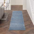 Nourison Home Nourison Essentials Blue Grey 2'2" x 10' Area Rug - Easy Clean, Non Shedding, Bed Room, Living Room, Dining Room, Kitchen (10' Runner)