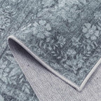 8x10 Area Rug Gray Washable Vintage Distressed Living Room Carpet Large Bedroom Indoor Medallion Floral Non Slip Retro Throw Floor Mat for Office Dining Room Kitchen Bathroom