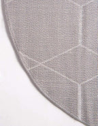 Unique Loom Trellis Frieze Collection Area Rug - Geometric (5' 1" Round Light Gray/Ivory)