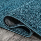 JONATHAN Y Haze Solid Low-Pile Turquoise 7x7 Square Indoor Area Rug, Coastal,Bohemian,Minimalist,Classic, Easy-Cleaning for Living Room,Bedroom,Kitchen,Pet Friendly,Non-Shedding (SEU100H-7SQ)