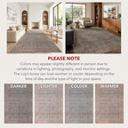 Kuden 2'6"x10 Runner Rug, Machine Washable Area Rug with Non-Slip Backing, Vintage Style, Soft, Easy Clean, Low Pile Rug for Hallway, Entryway, Kitchen, Bedroom