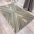 Alfa Rich 4x6 Geometric Beige Black Washable Area Rugs for Living Room Bedroom Kitchen Cotton Rug