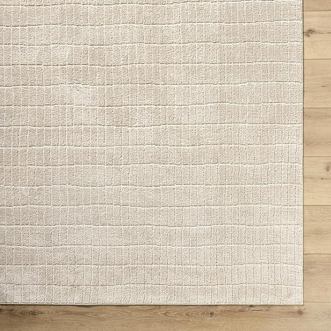 Livabliss x Our PNW Home Cascade Minimalist Striped Area Rug, 9'2" x 12', Light Brown
