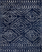 Wonnitar Moroccan 8x10 Rug Living Room Area Rugs, Washable Blue Bedroom Rug, Non-Slip Large Soft Non-Shedding Ultra-Thin Farmhouse Boho Throw Carpet for Dining Table Office Mudroom (Blue,8'x10')